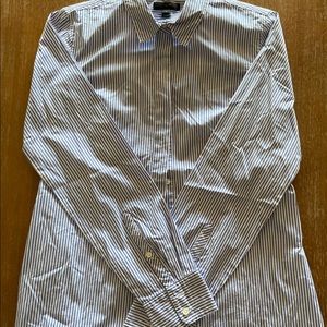 J Crew Blue & White Striped Button Up